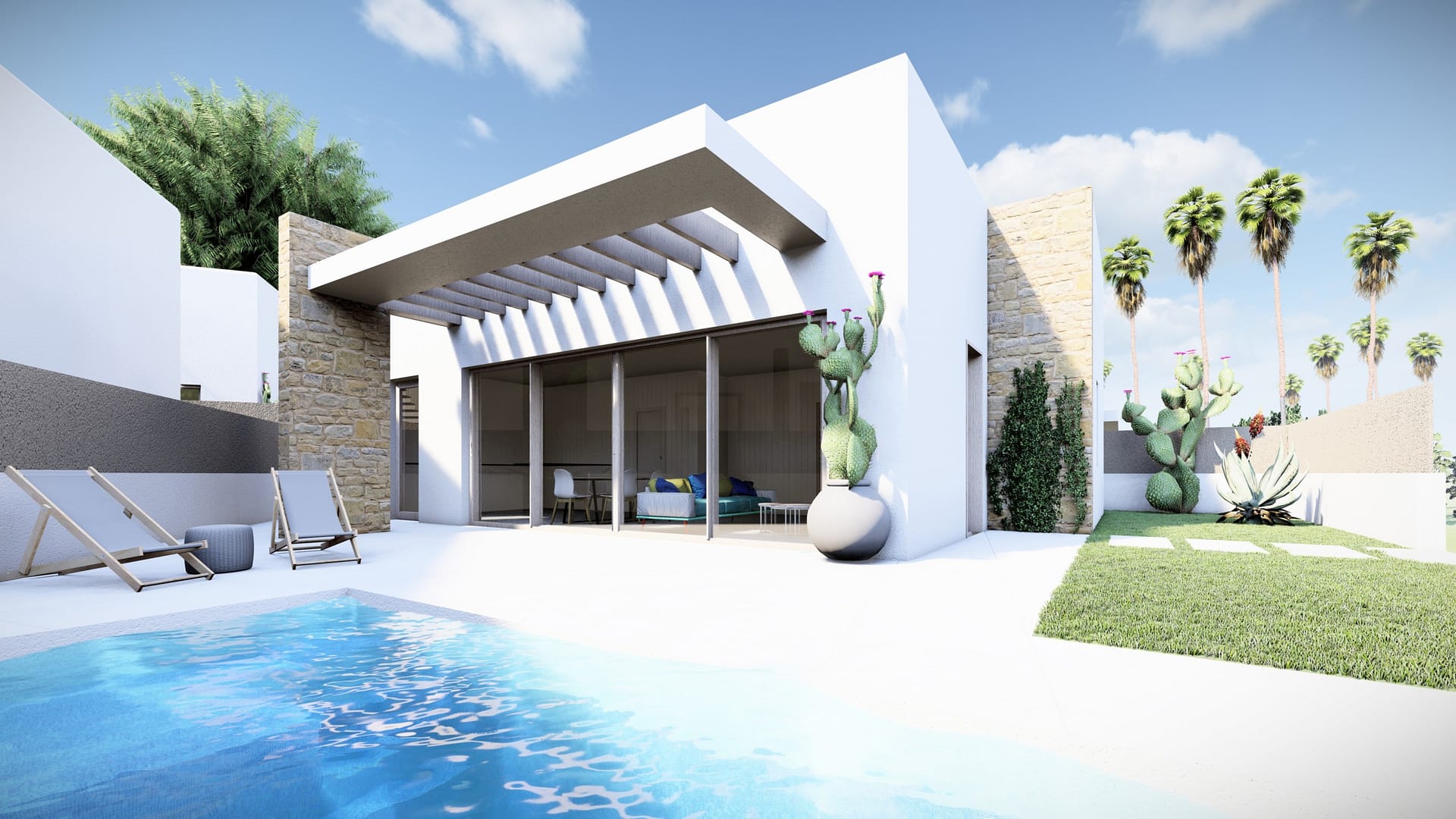 Freistehende Villa im Ibiza-Stil in Orihuela Costa